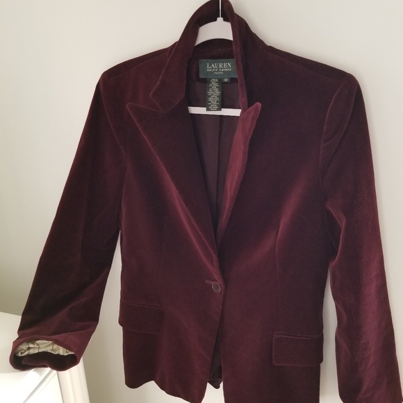 Ralph Lauren Jackets & Blazers - SALE❤Ralph Lauren Burgundy Velvet Blazer